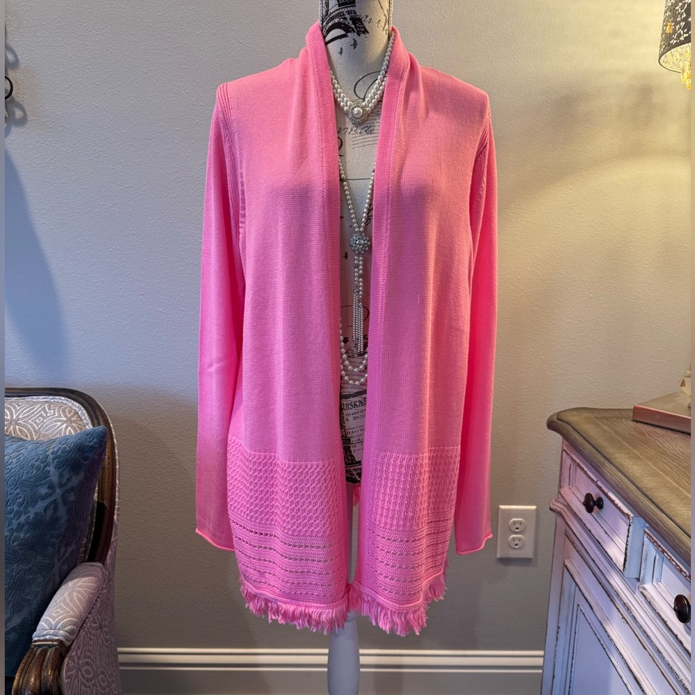 New Lilly Pulitzer Pink Open Front Cardigan